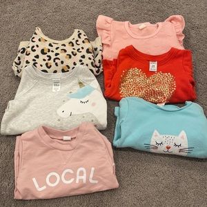 6-piece sweatshirts 24m toddler girl bundle lot